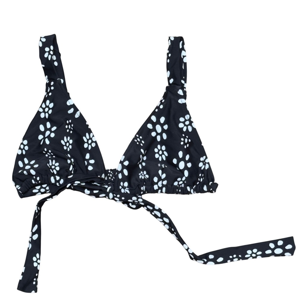 NWT Bikini Top Triangle Womens M BLACKBOUGH Floral Halter Micro Flower Print NEW